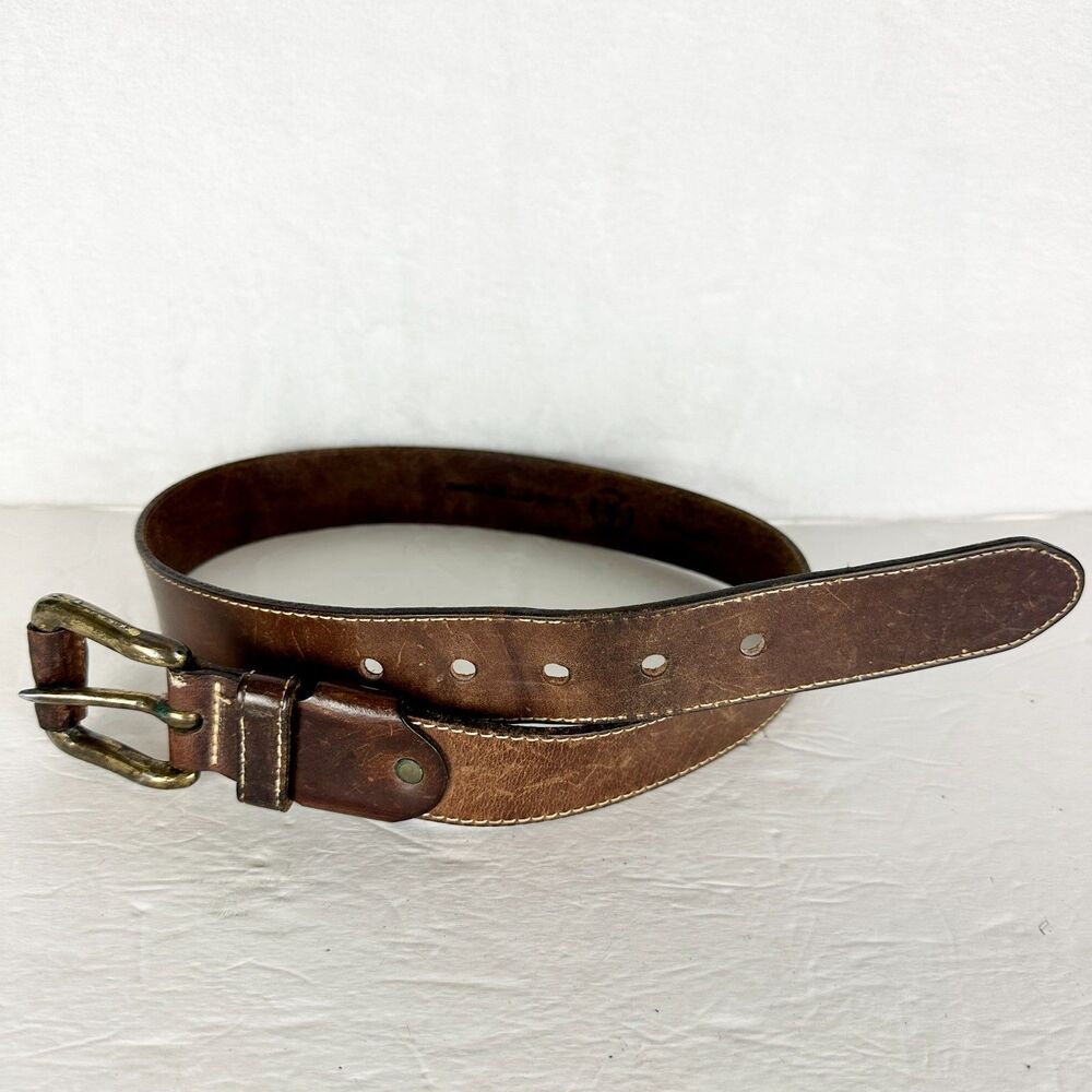 Ann Taylor Vintage Leather Belt Size Medium Brown Made In USA